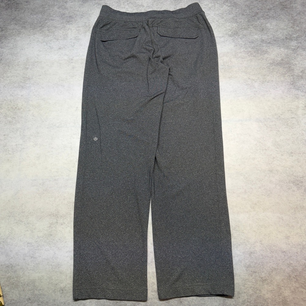 Lululemon Mens Grey Heathered Wide Leg Athletic Pants Size L Drawstring Relaxed - Picture 3 of 9
